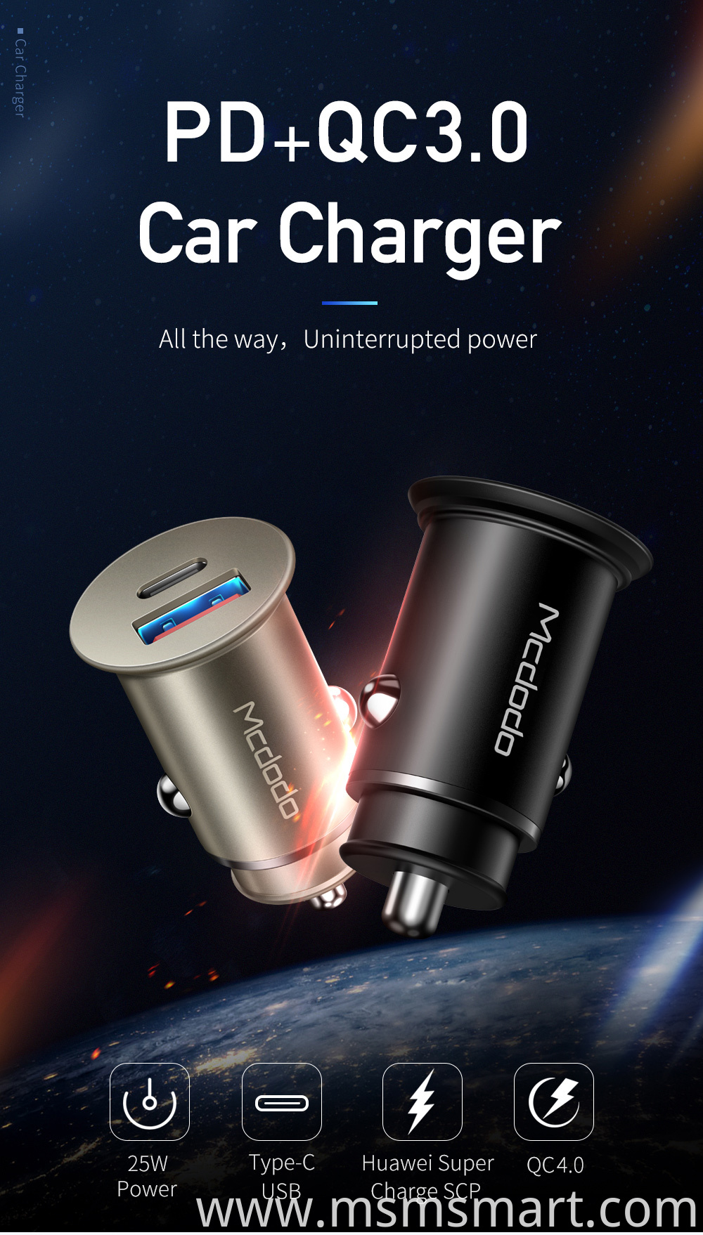 fast mobile battery Car Charger